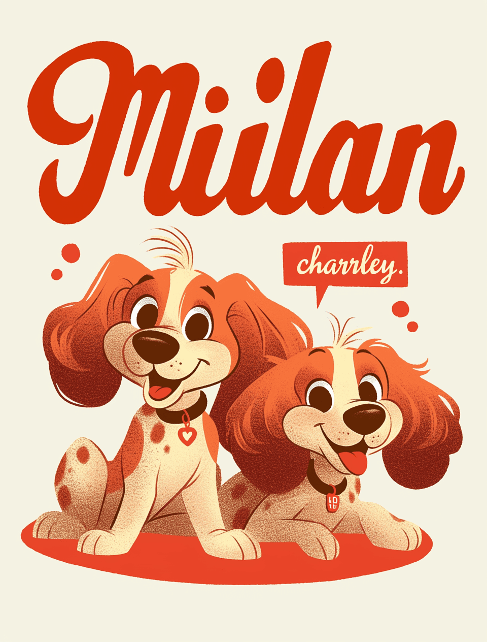 Retro Dog Gang original repeating artwork