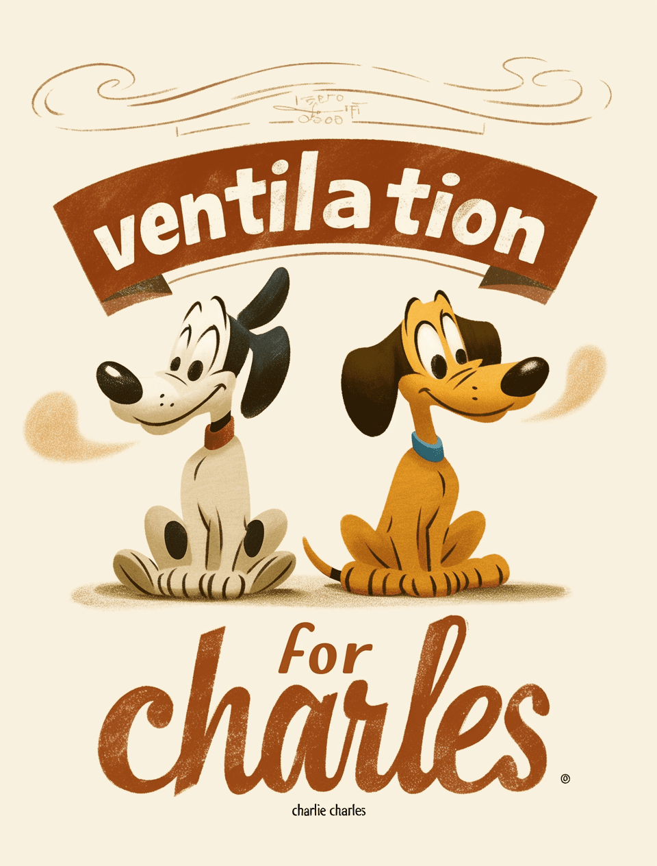 Retro Dog Pals original repeating artwork