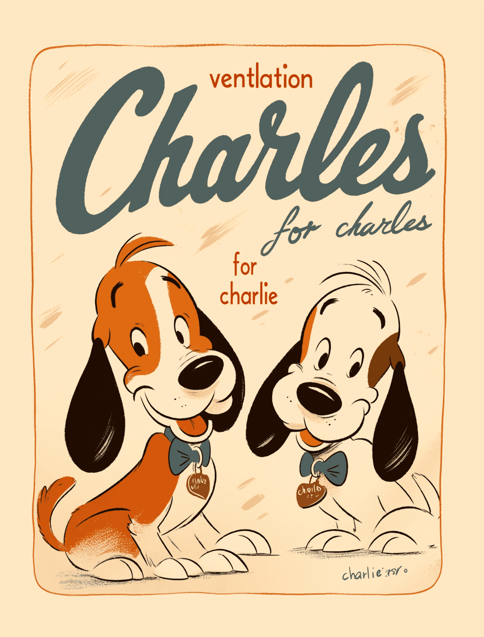 Retro Dog Party original repeating artwork