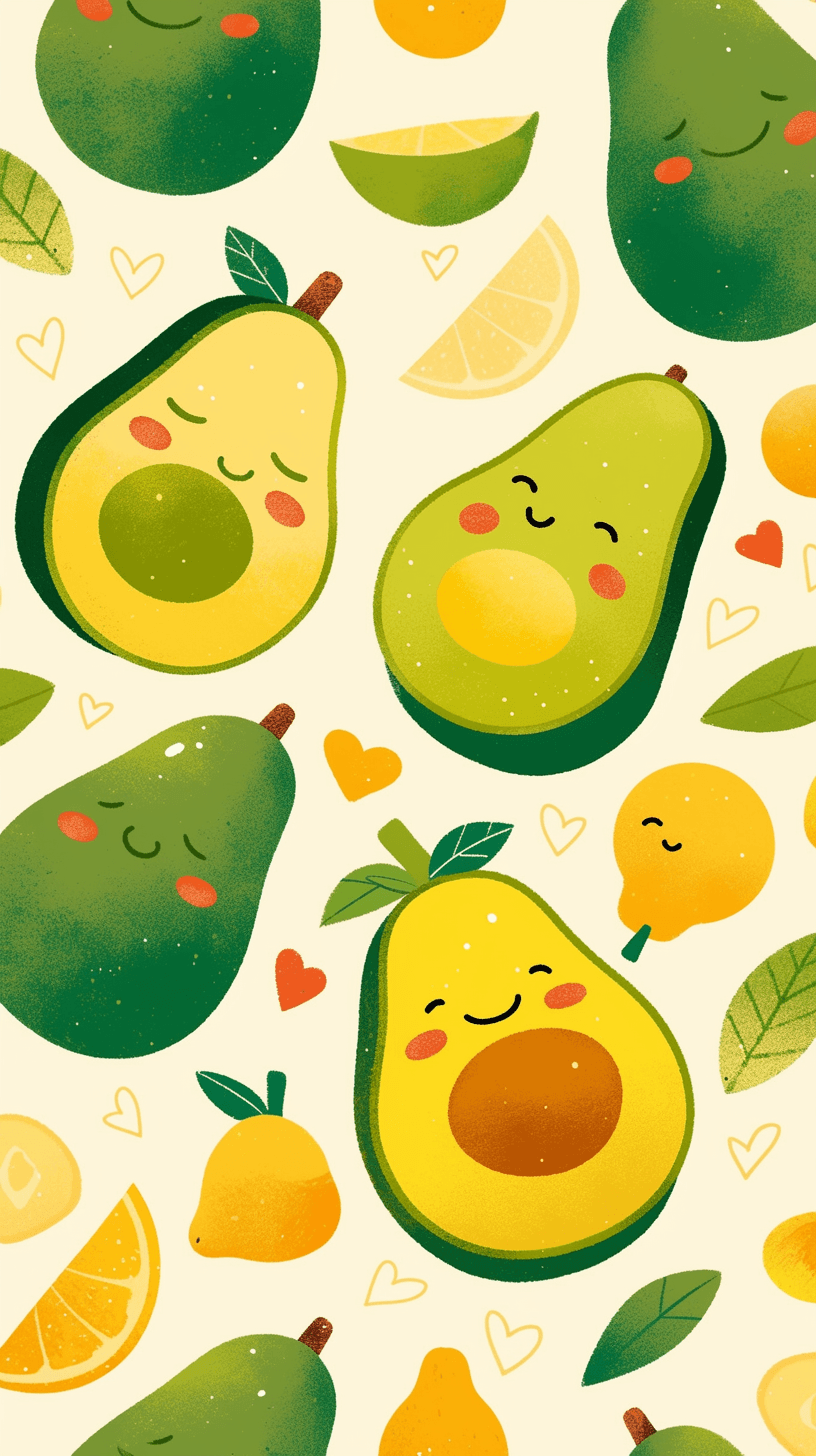 Avocado Glow original repeating artwork
