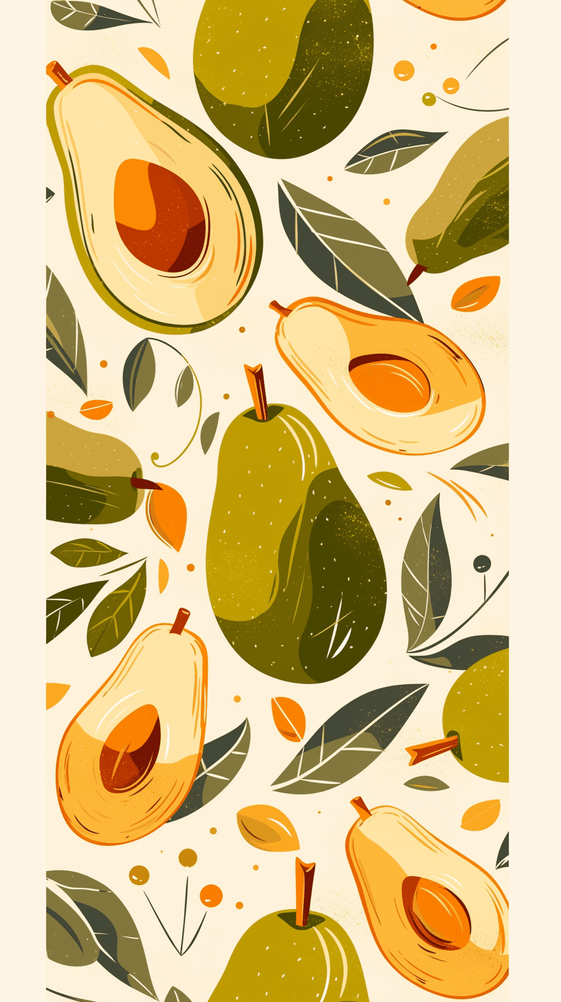 Avocado Crew original repeating artwork
