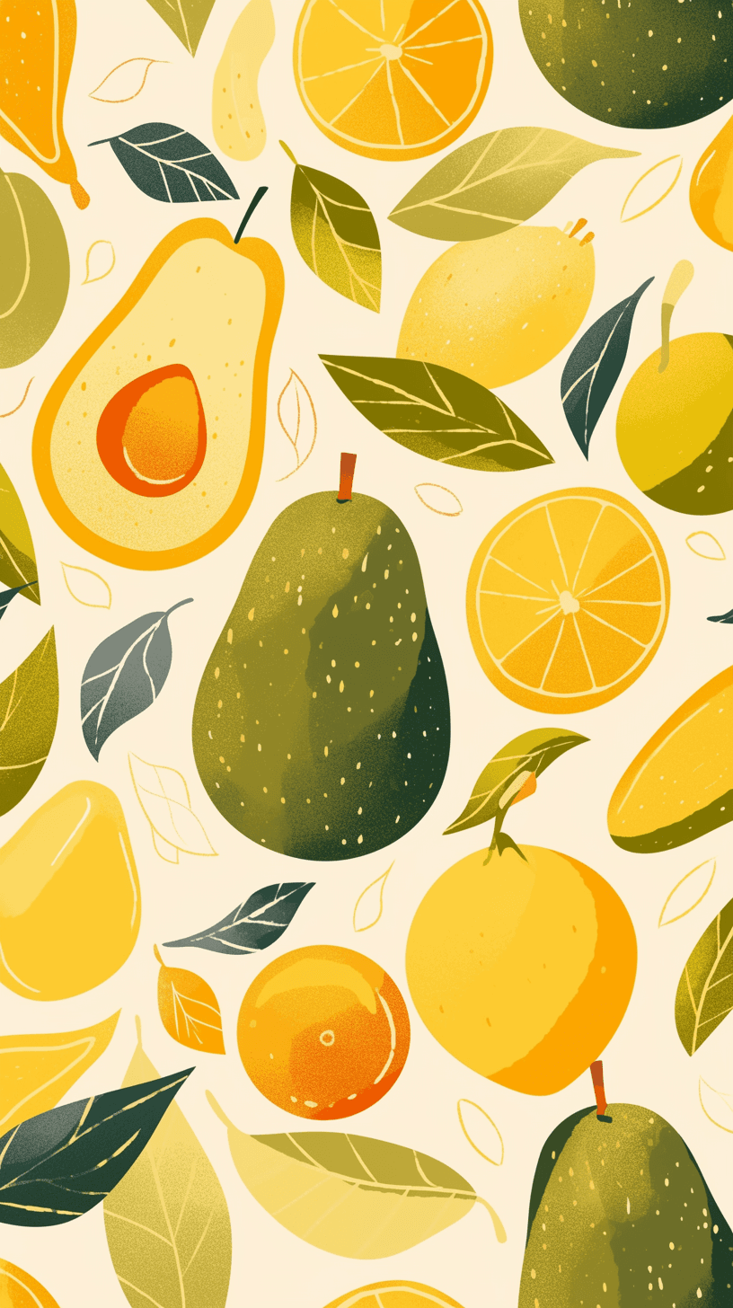 Avocado Zip original repeating artwork