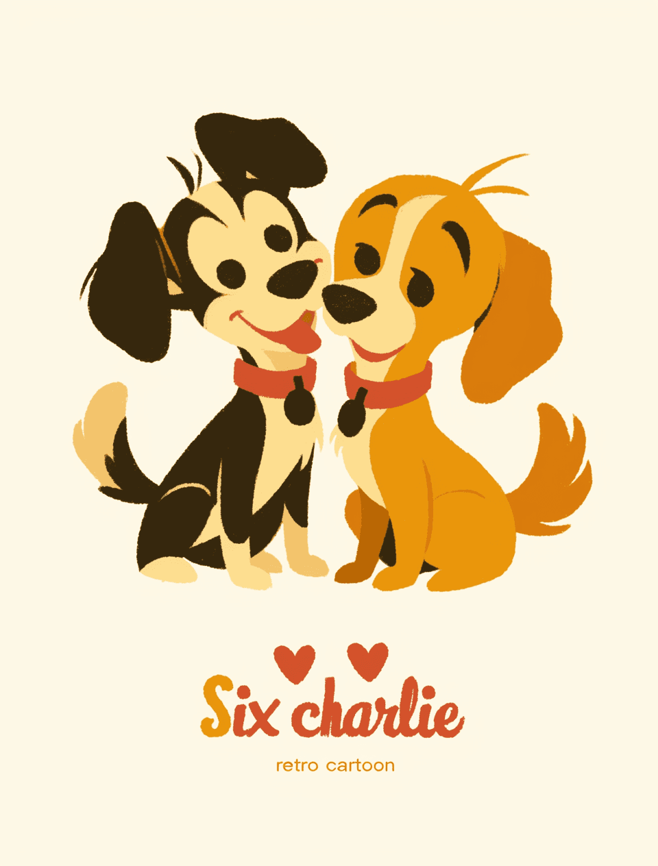 Retro Dog Squad original repeating artwork