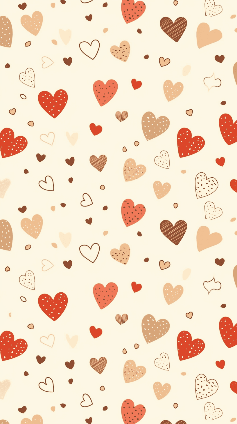 Retro Heart Parade original repeating artwork