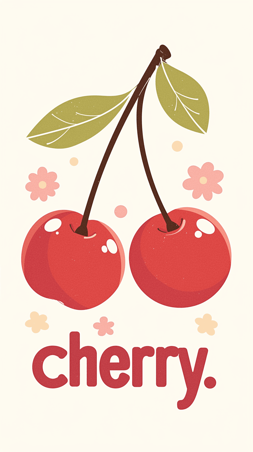 Retro Cherry Buzz original repeating artwork