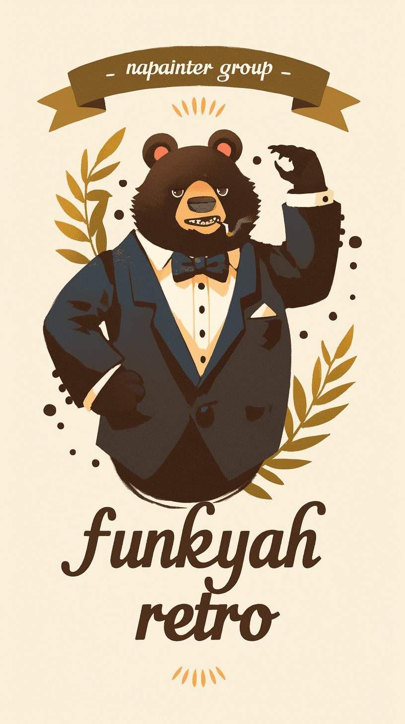 Retro Bear Tribe original repeating artwork