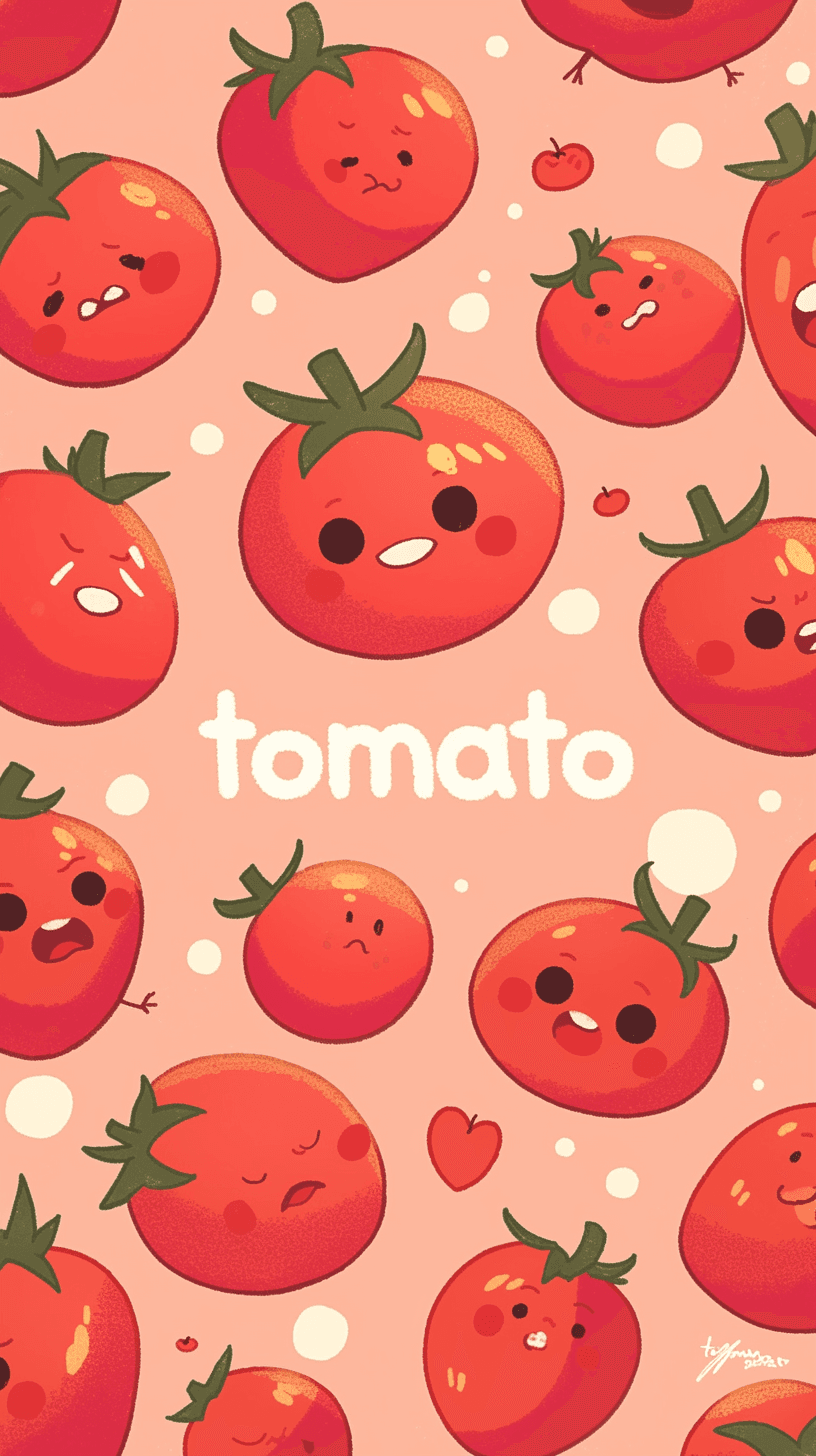 Tomato Parade original repeating artwork