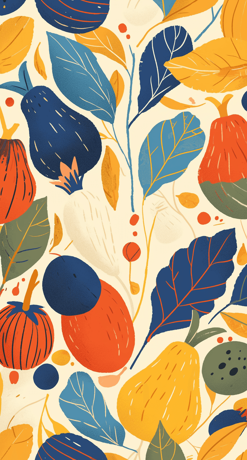 Leaves Shade original repeating artwork