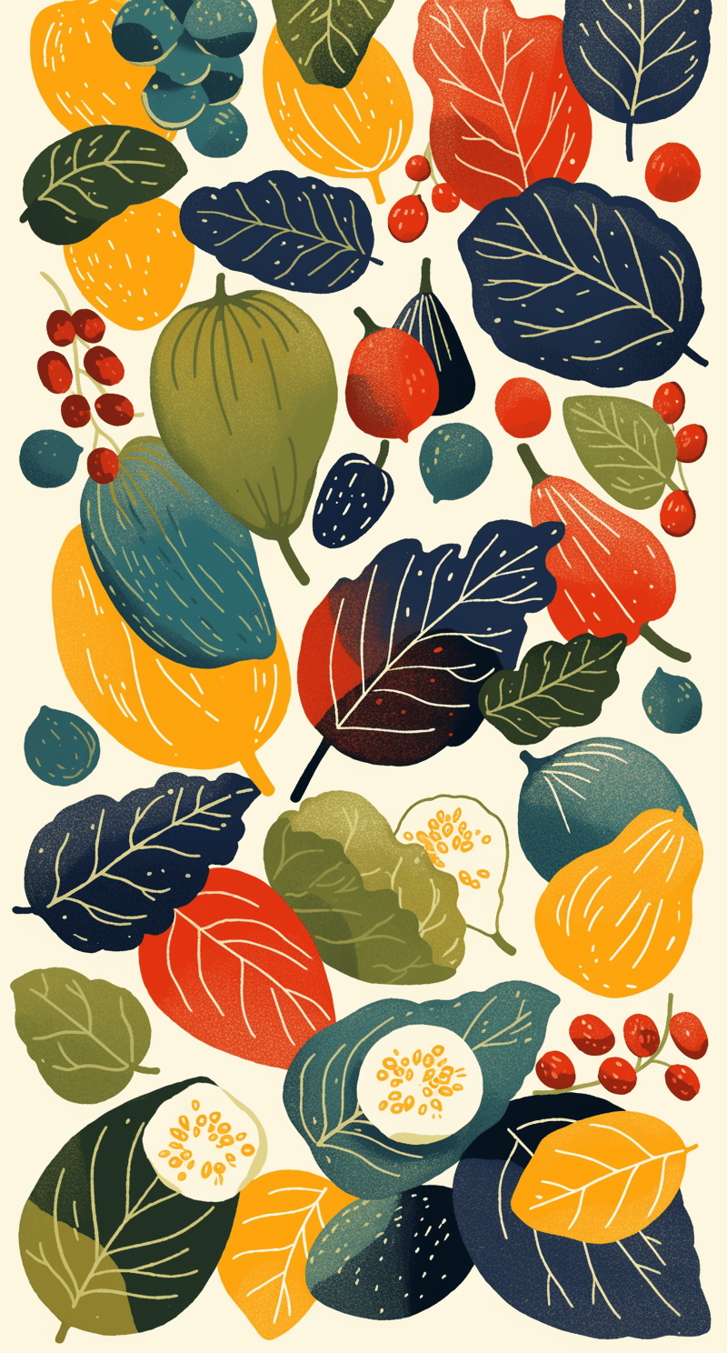 Leaves Zip original repeating artwork