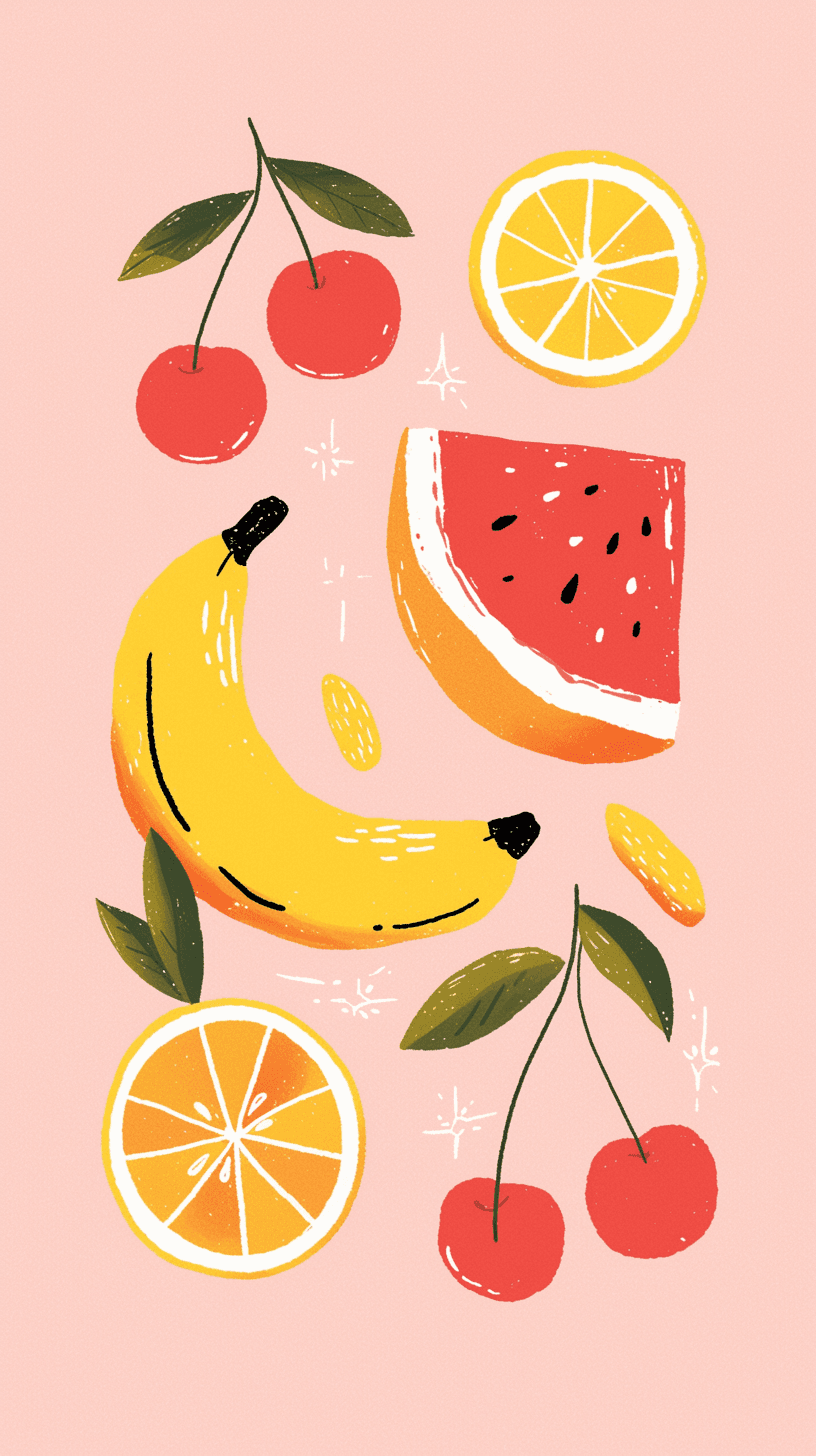Fruit Parade original repeating artwork