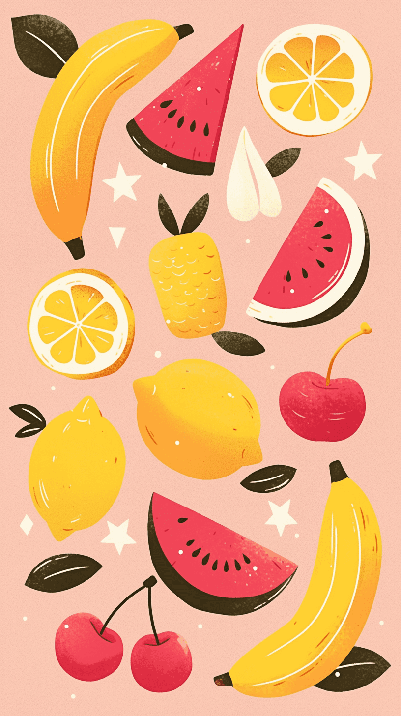 Fruit Sunlit original repeating artwork