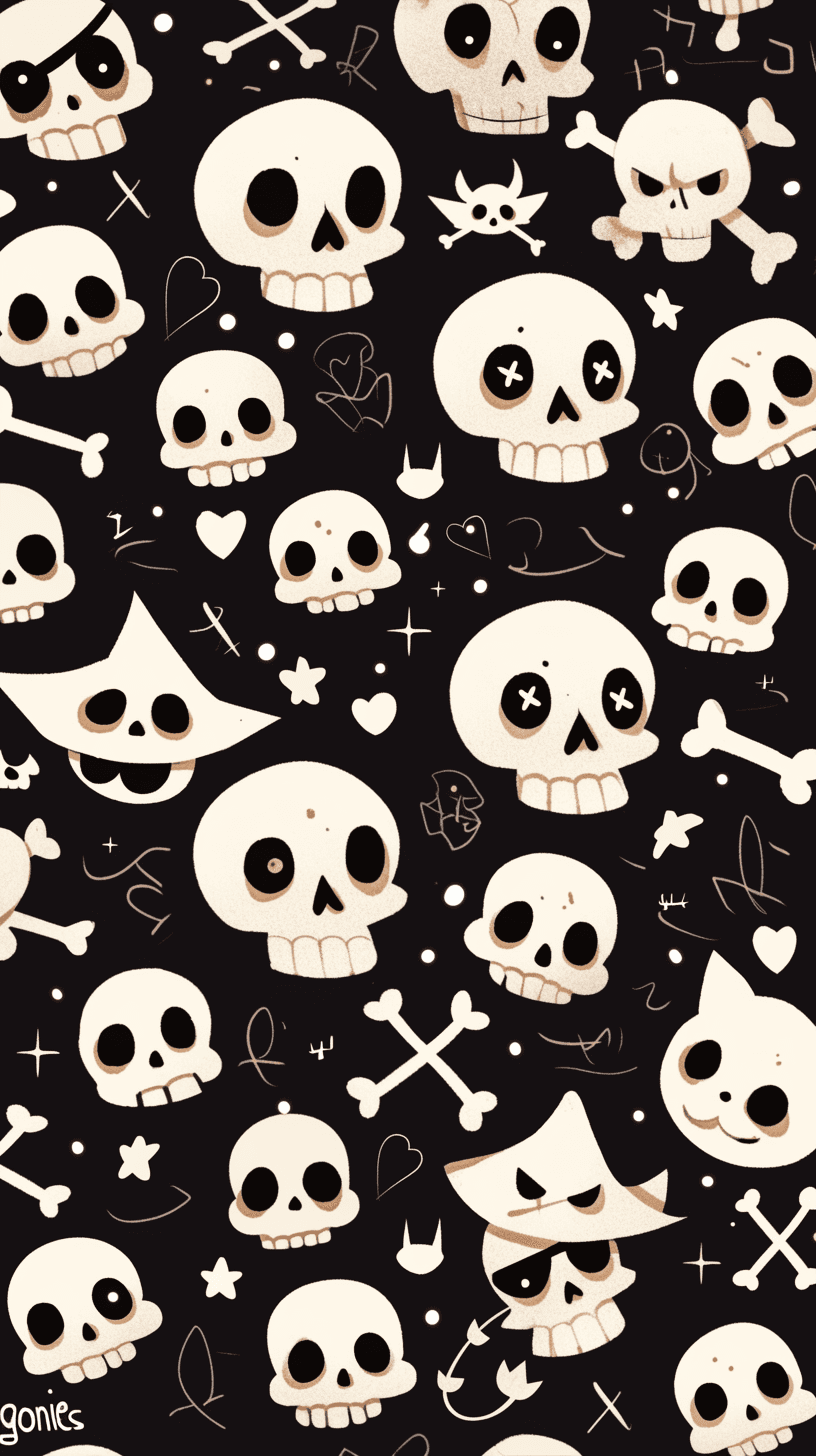 Skull Silver original repeating artwork