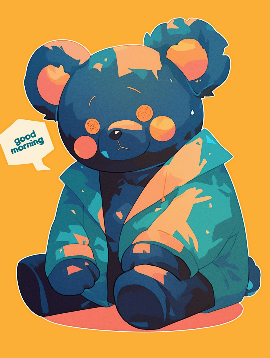 Street Bear Pastel original repeating artwork