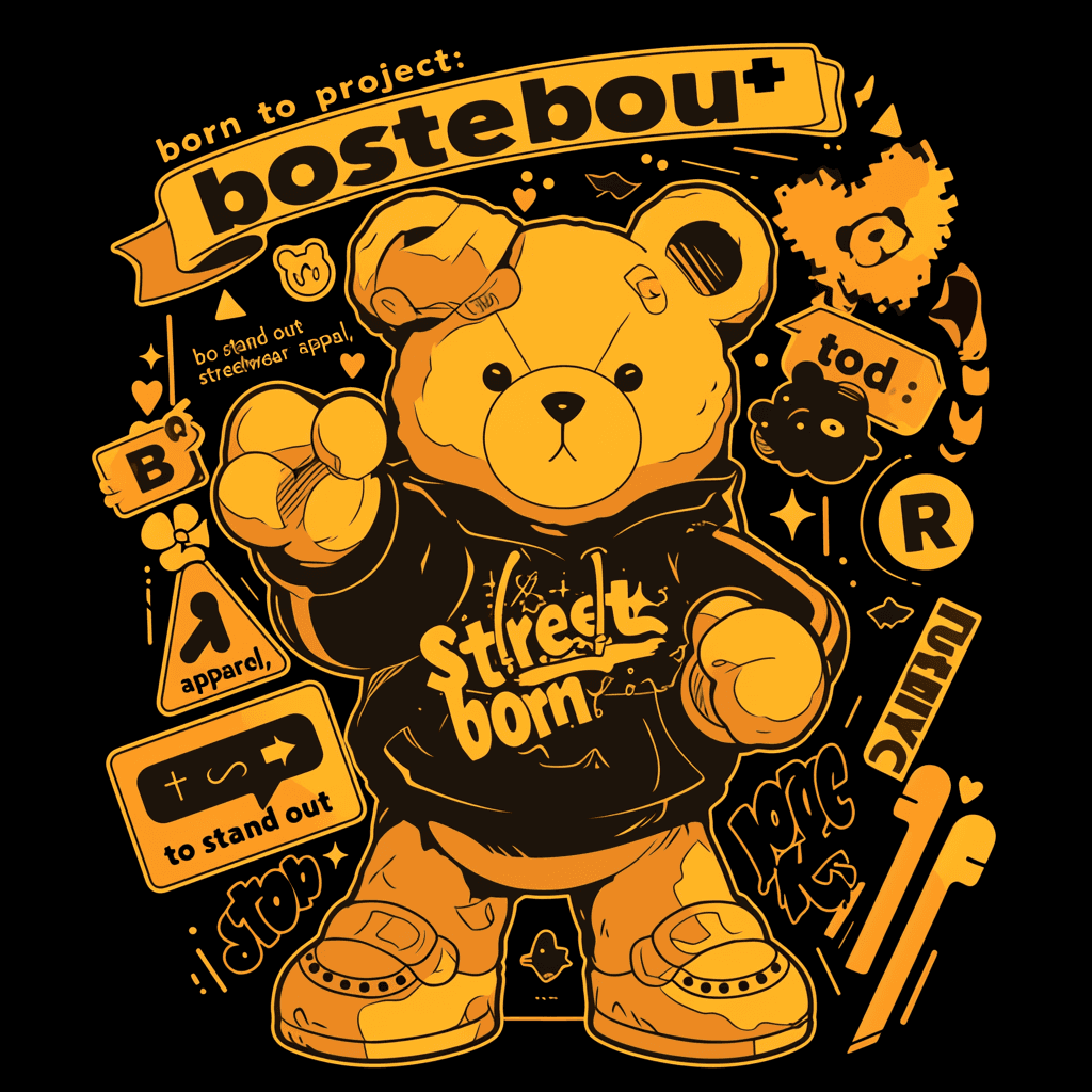 Street Bear Groove original repeating artwork