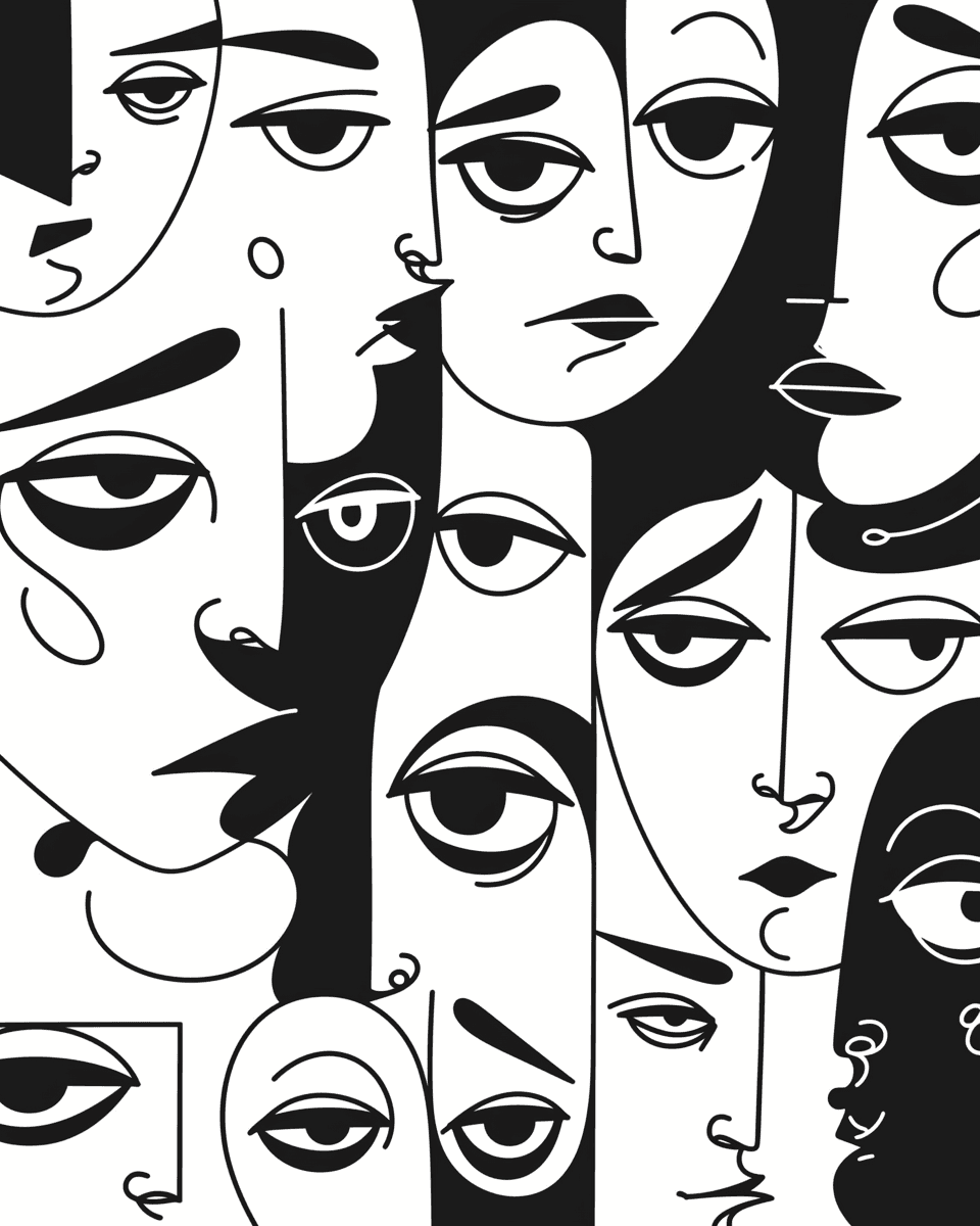 Abstract Face 585 original repeating artwork