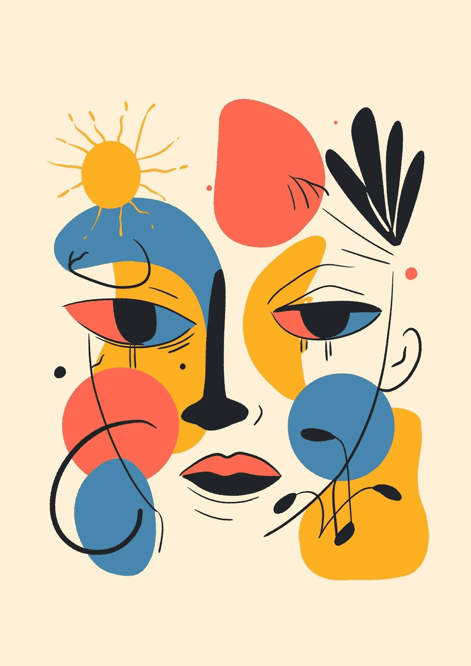 Abstract Face 463 original repeating artwork