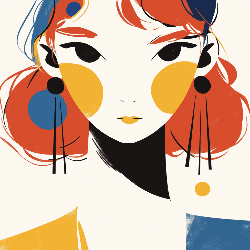 Abstract Face Daybreak original repeating artwork