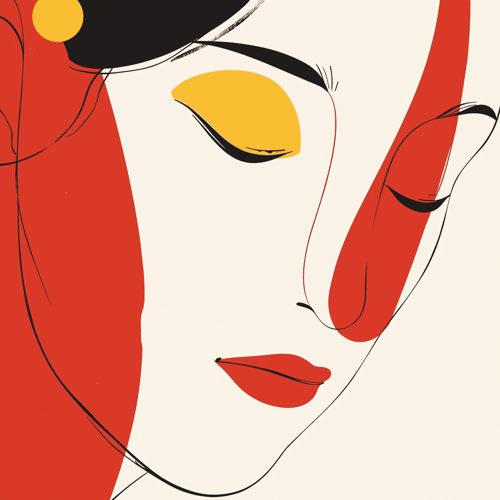 Abstract Face Sunrise original repeating artwork