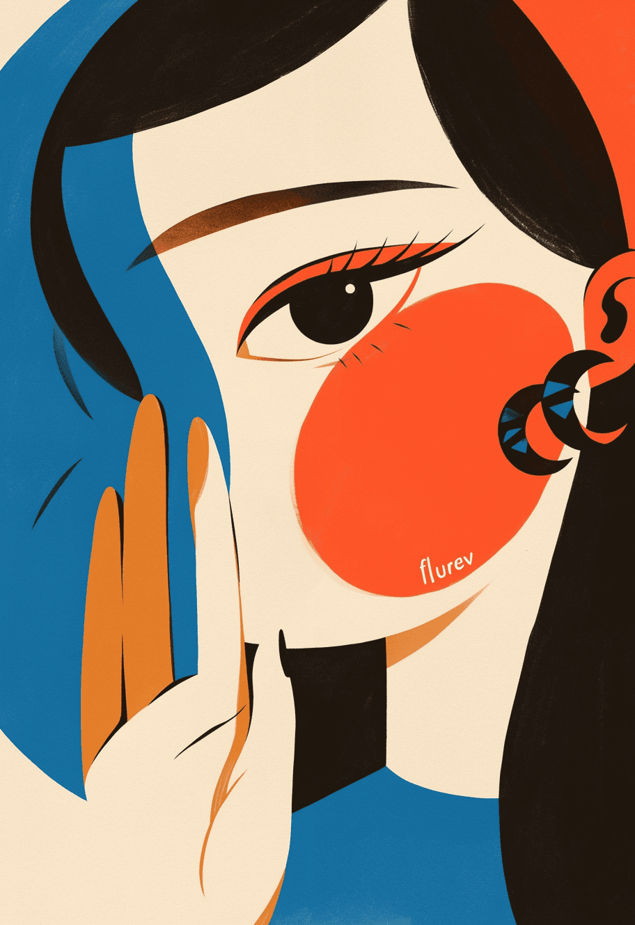 Abstract Face 345 original repeating artwork