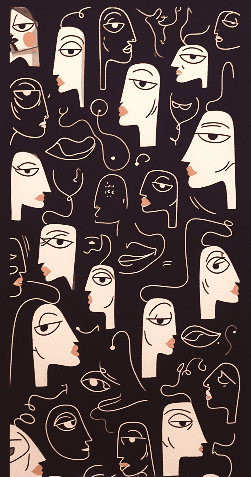Abstract Face 462 original repeating artwork