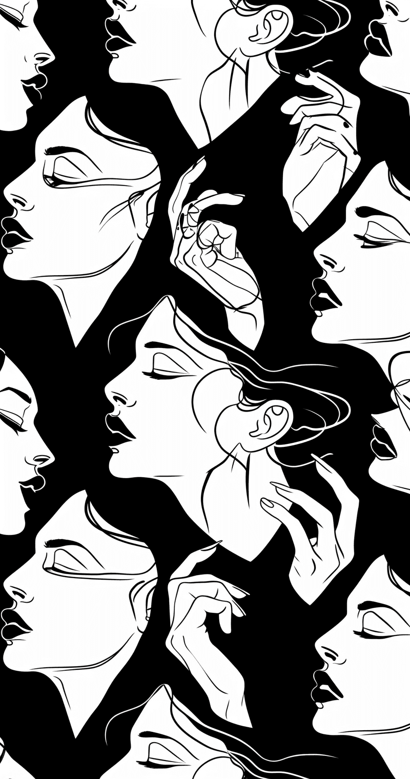 Abstract Face 235 original repeating artwork