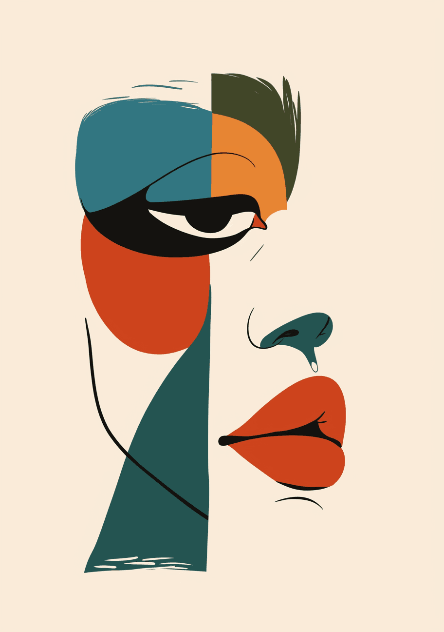 Abstract Face Shine On original repeating artwork