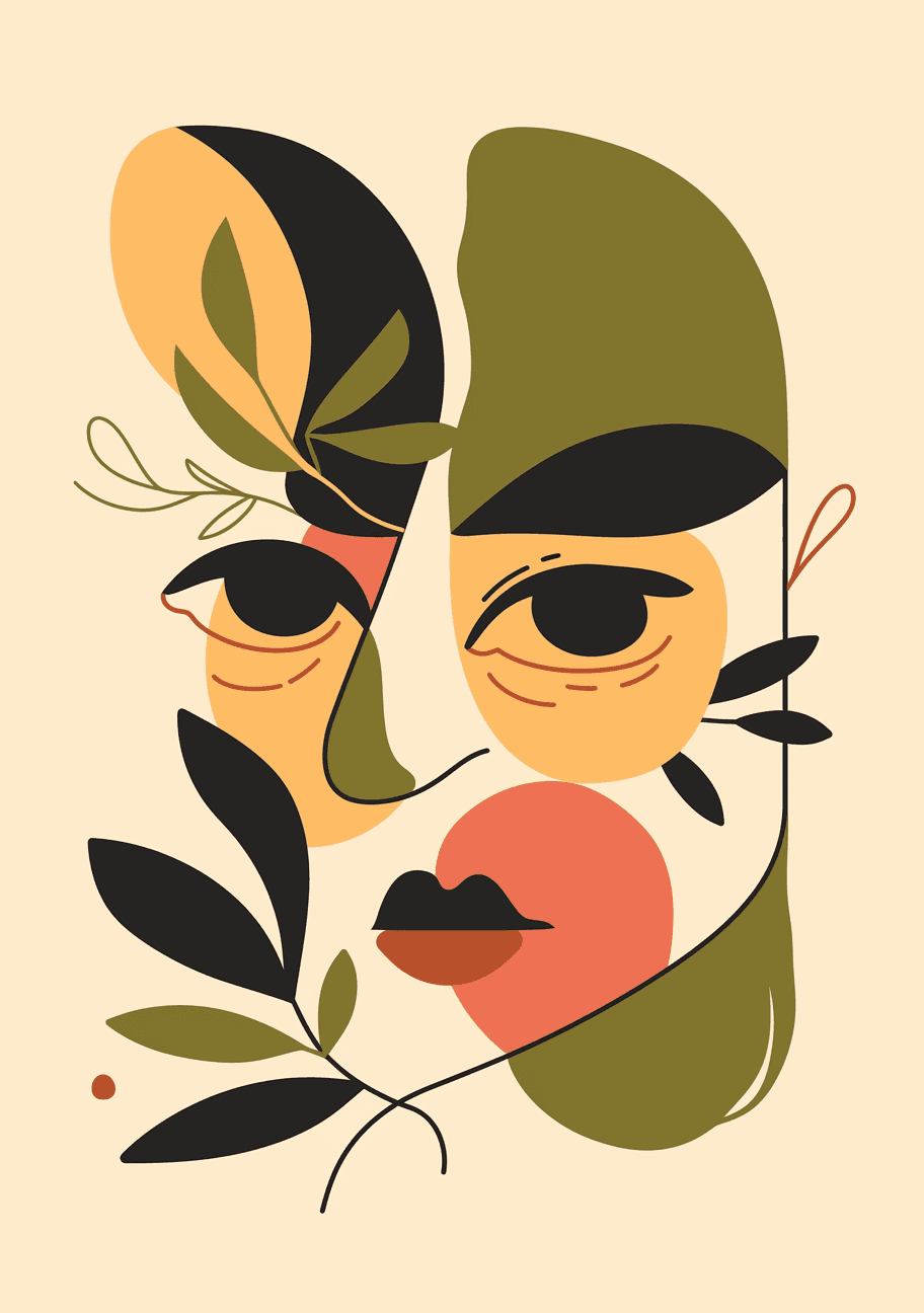 Abstract Face Play original repeating artwork