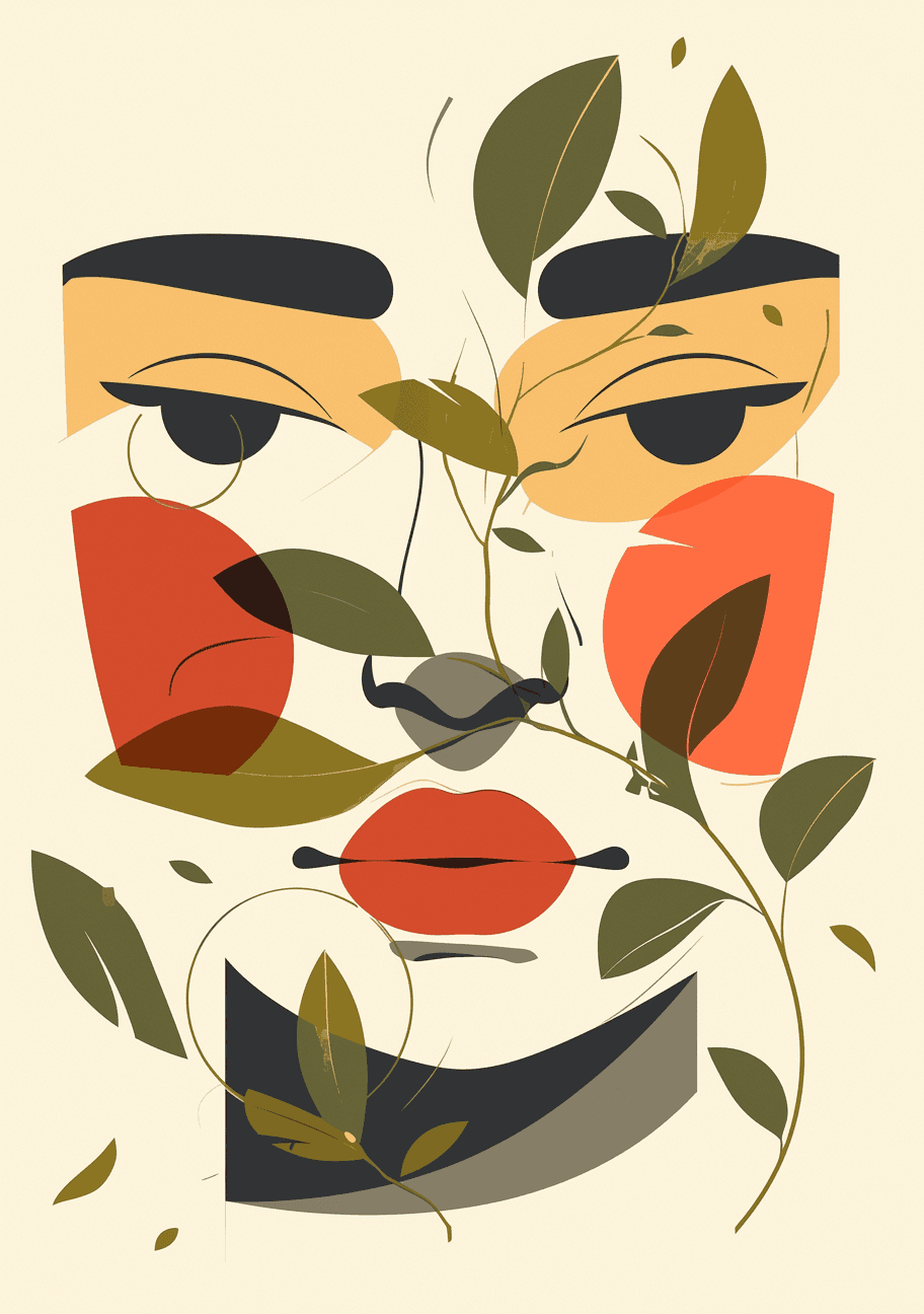 Abstract Face 344 original repeating artwork