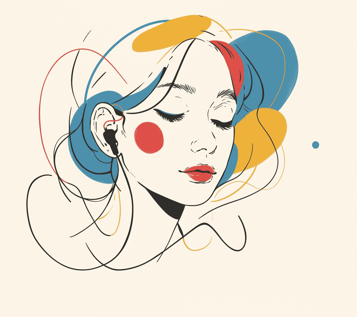 Abstract Face Grow original repeating artwork