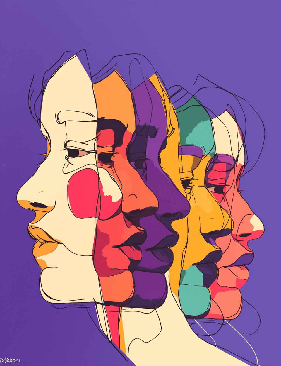 Abstract Face Show original repeating artwork