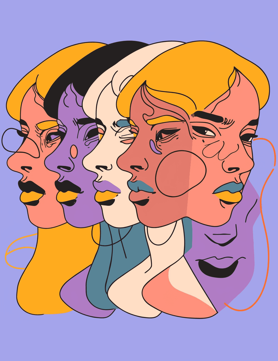 Abstract Face 292 original repeating artwork