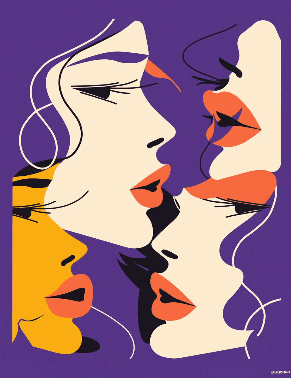 Abstract Face 245 original repeating artwork