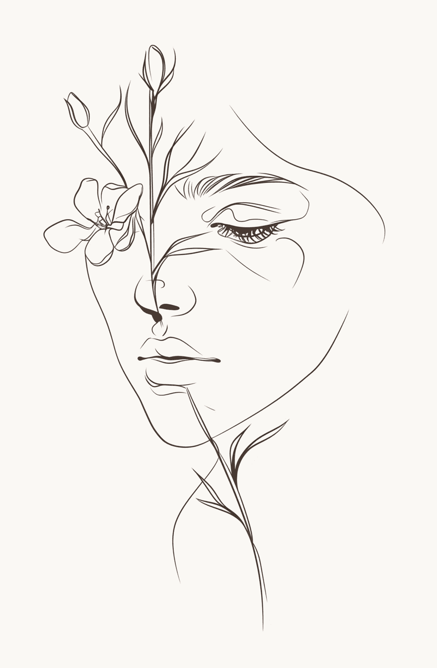 Abstract Face Moonlit original repeating artwork
