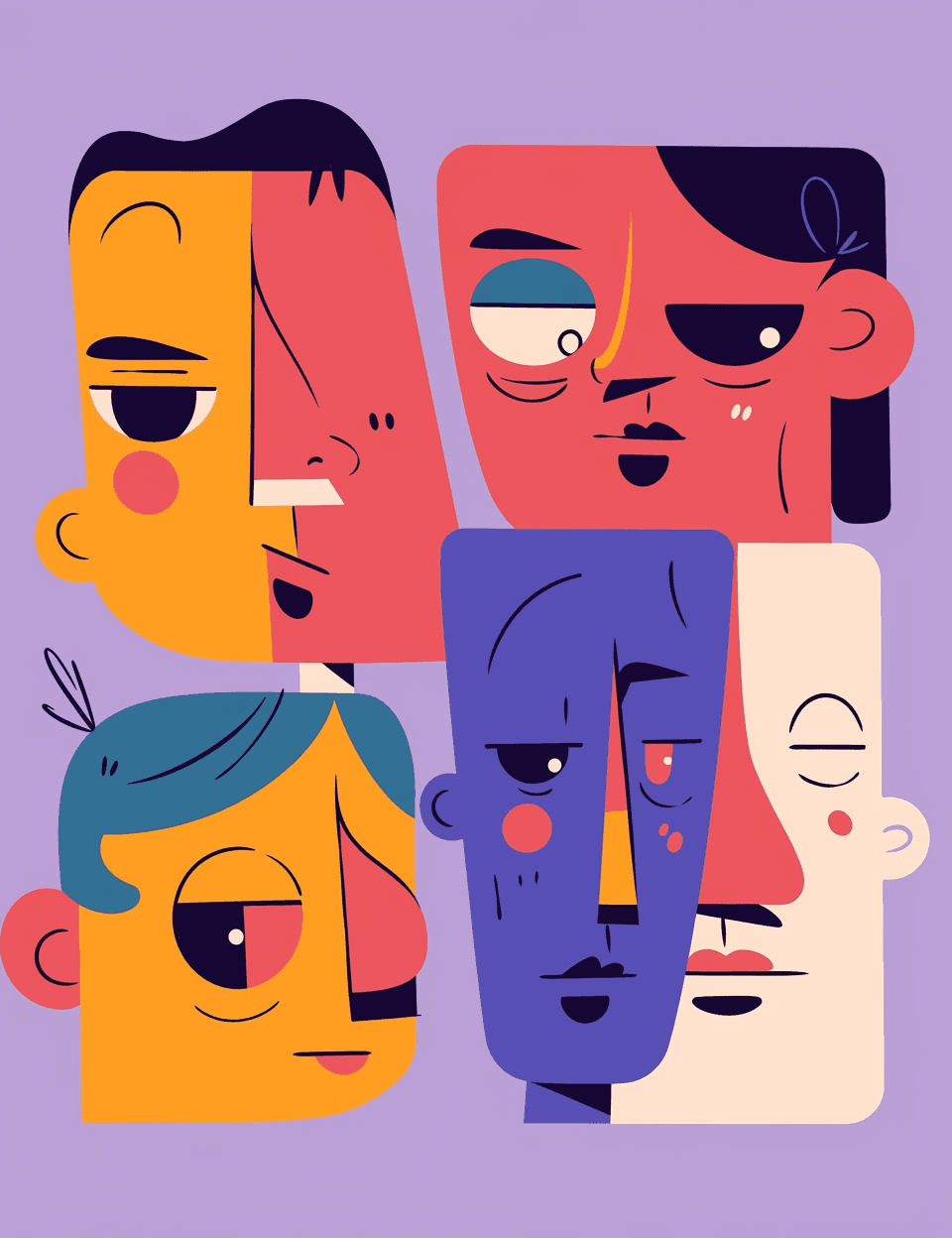 Abstract Face 505 original repeating artwork