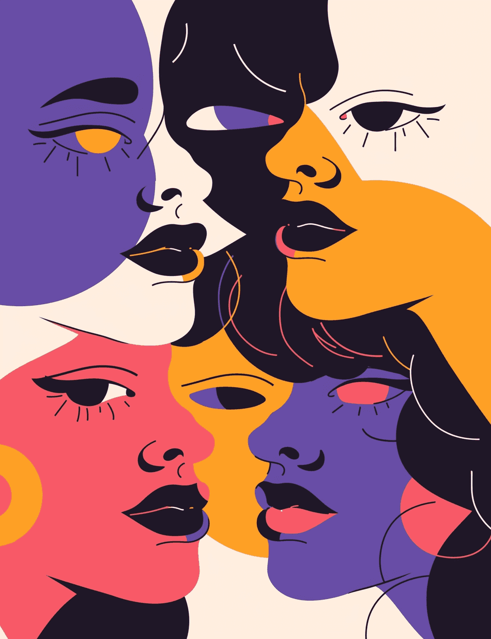 Abstract Face 244 original repeating artwork