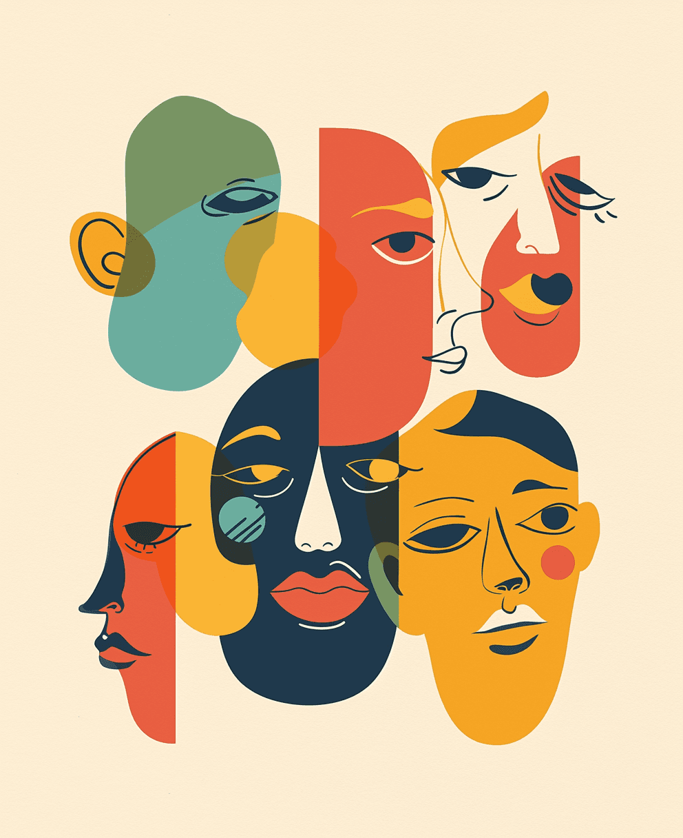 Abstract Face 588 original repeating artwork