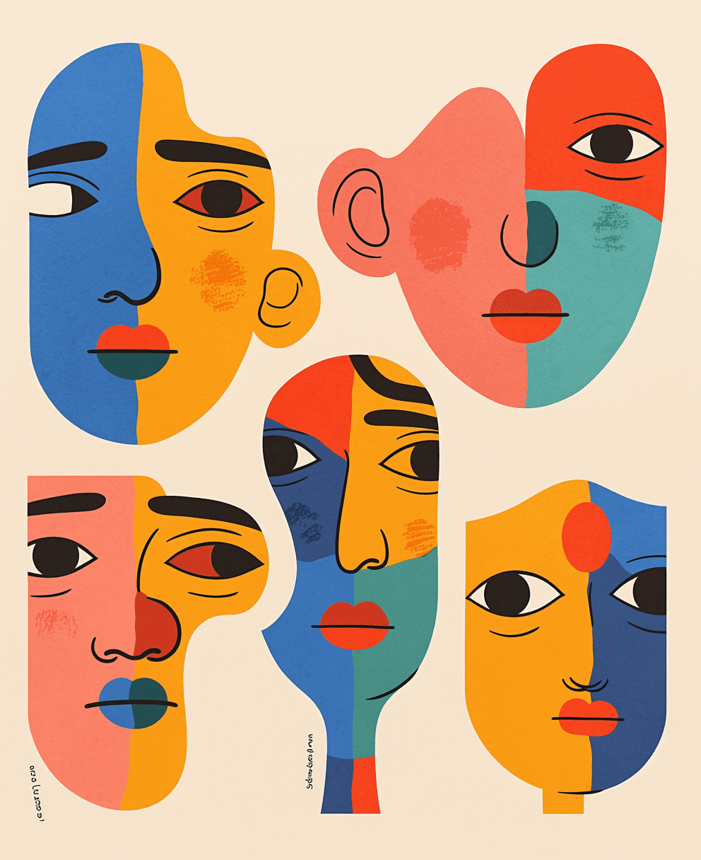 Abstract Face 398 original repeating artwork