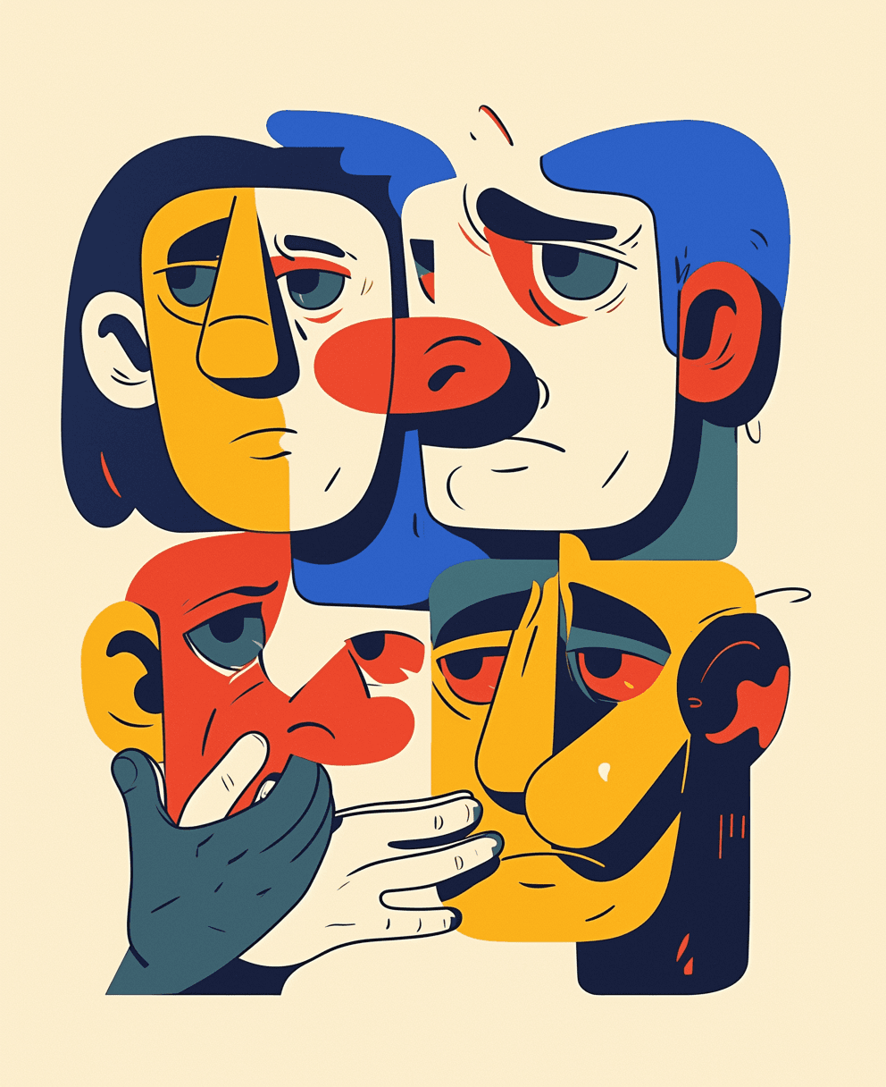 Abstract Face Uptown original repeating artwork