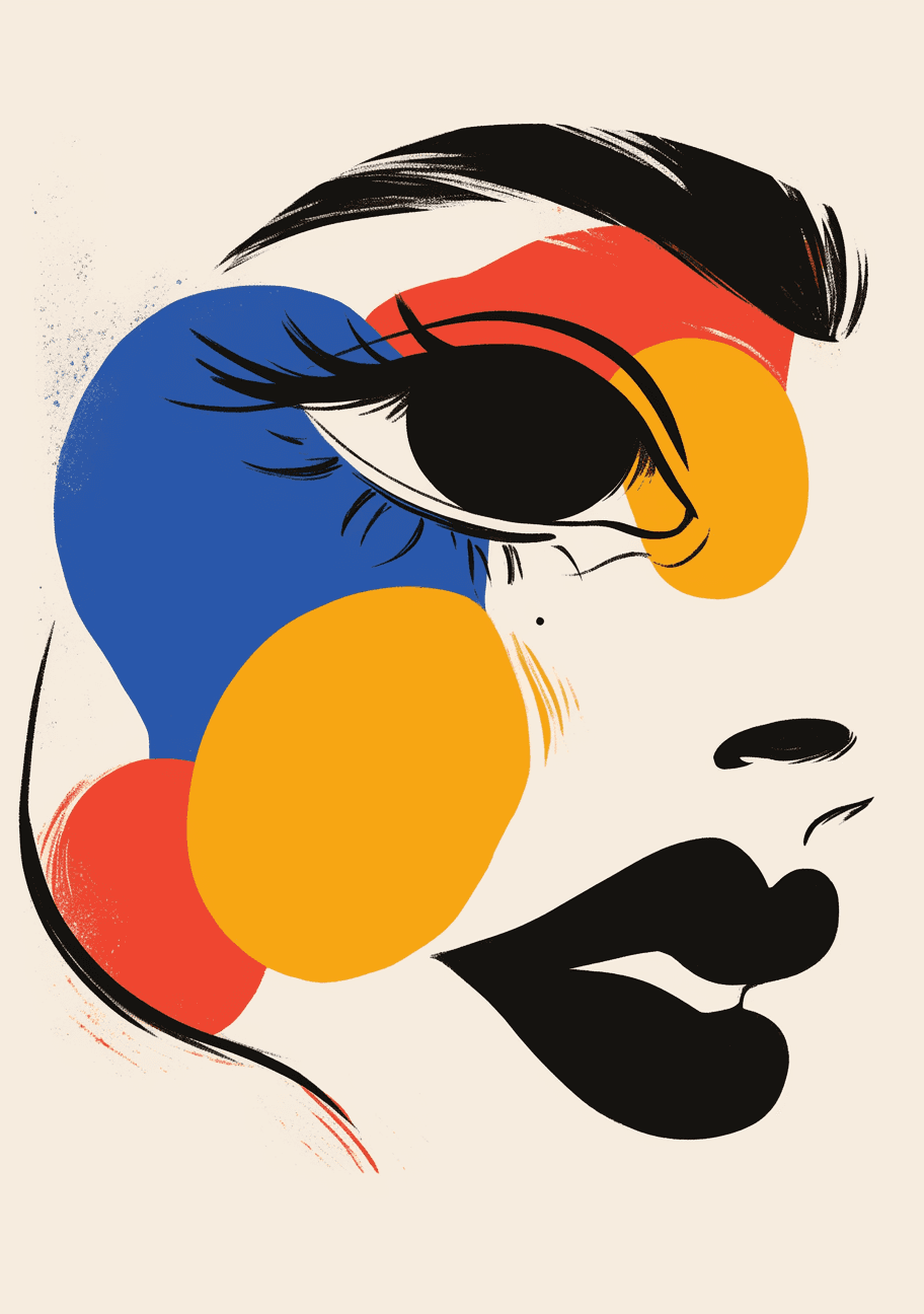 Abstract Face 357 original repeating artwork