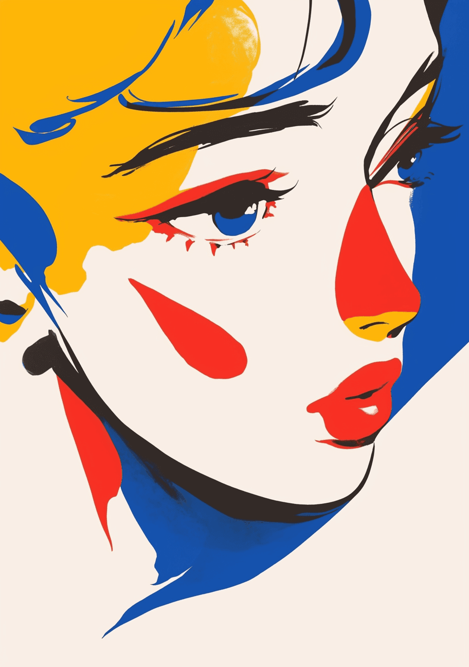 Abstract Face 074 original repeating artwork