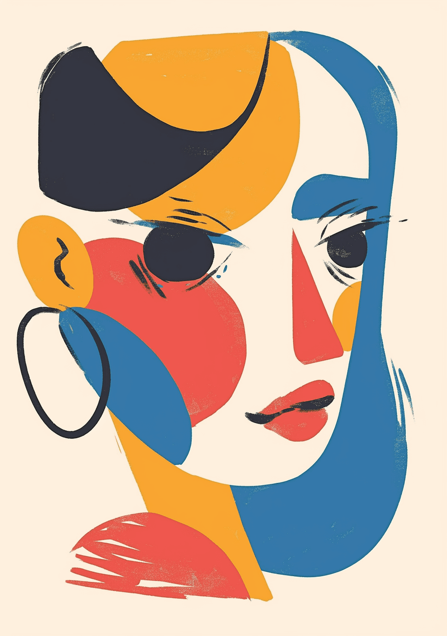 Abstract Face Picnic original repeating artwork