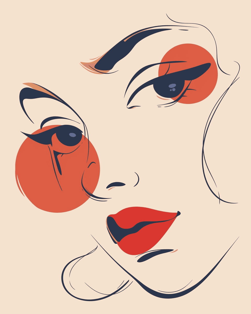 Abstract Face 594 original repeating artwork