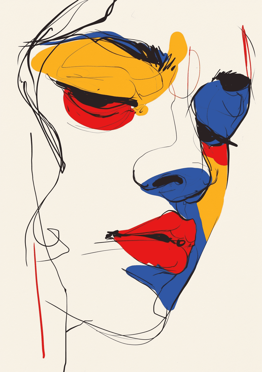 Abstract Face 343 original repeating artwork