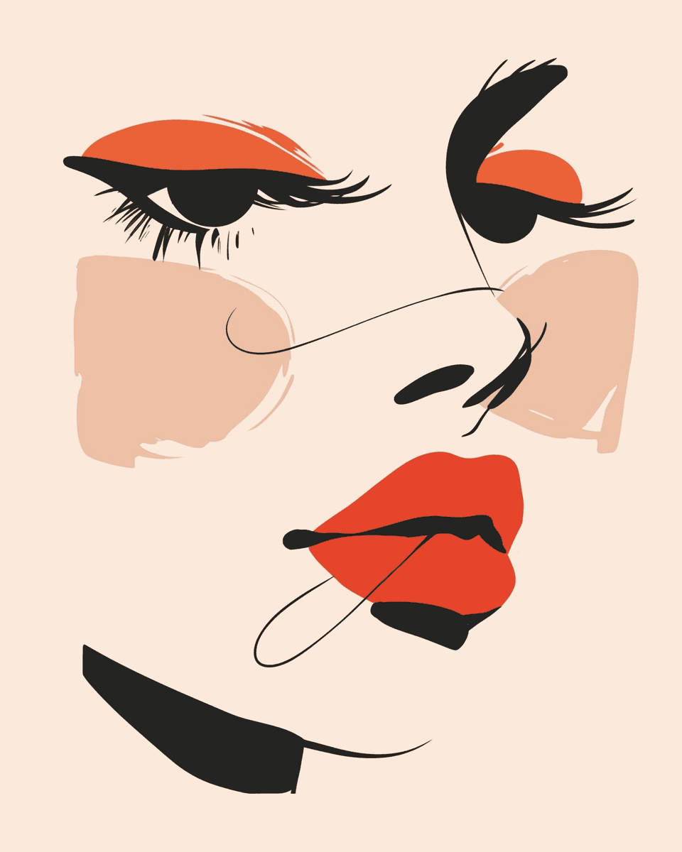 Abstract Face 342 original repeating artwork