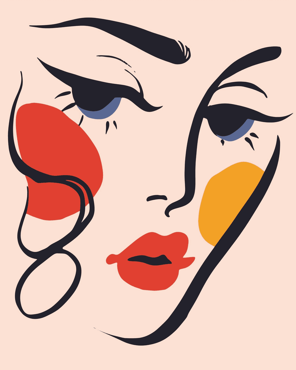Abstract Face 322 original repeating artwork