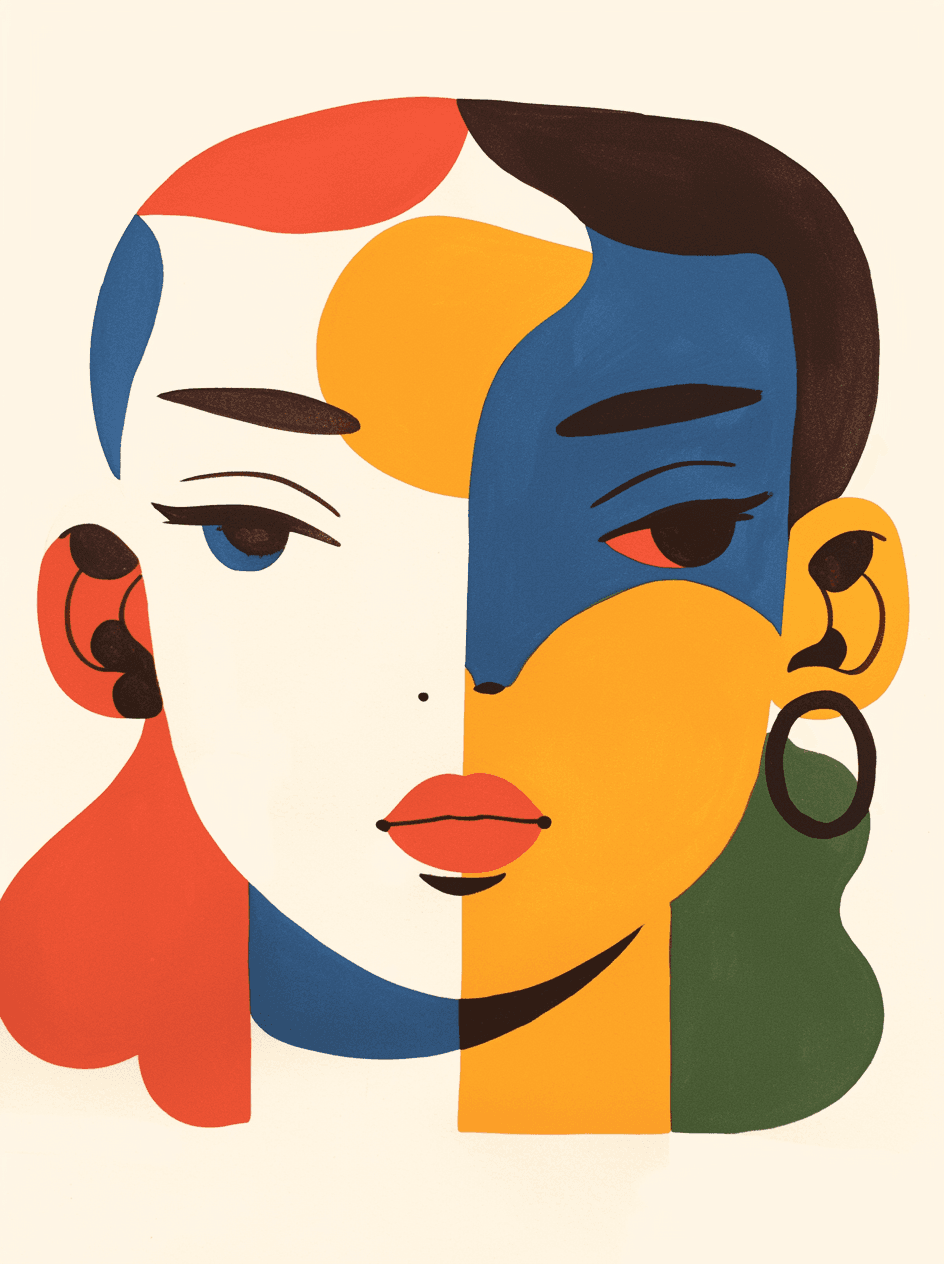 Abstract Face 136 original repeating artwork