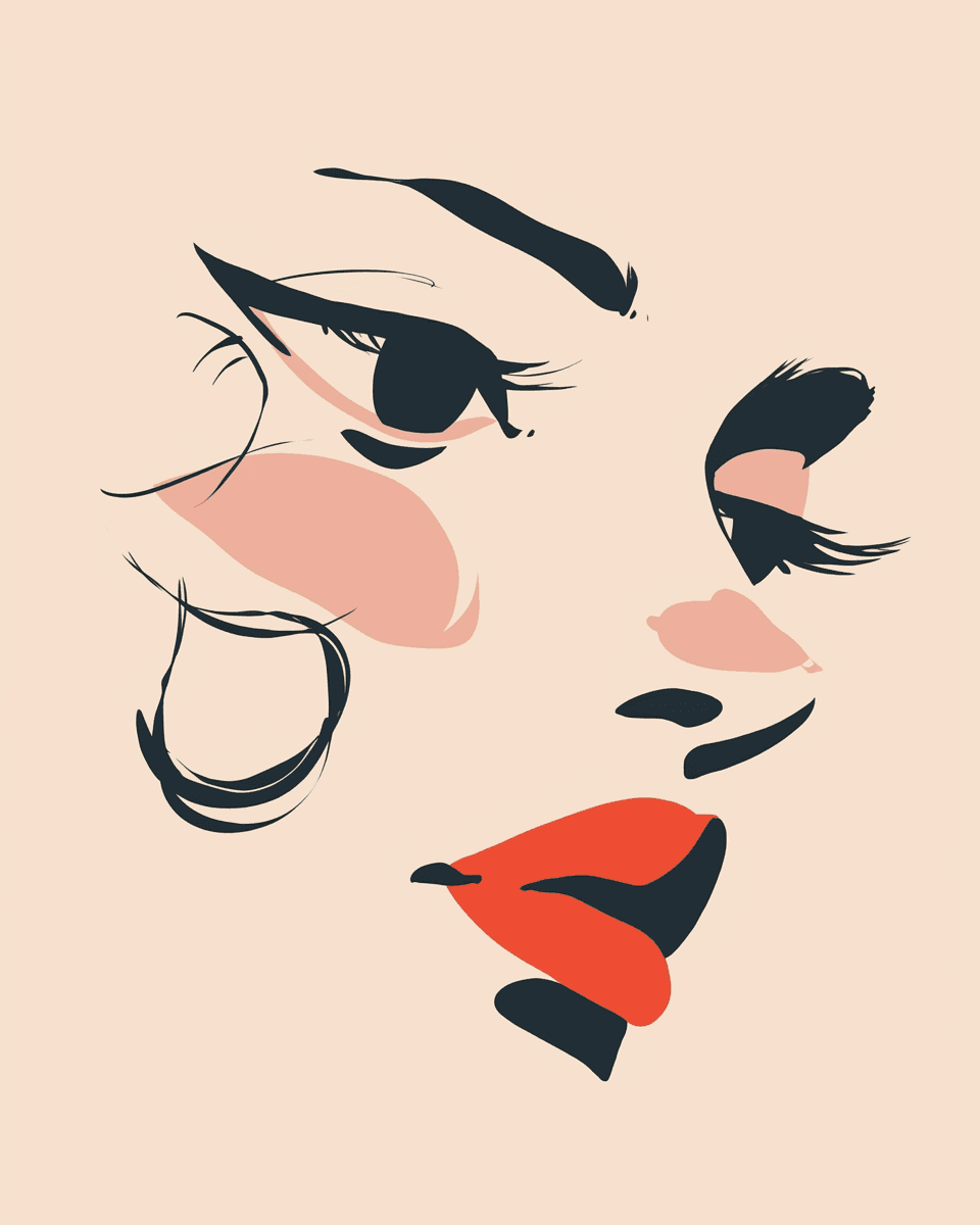 Abstract Face Flow original repeating artwork