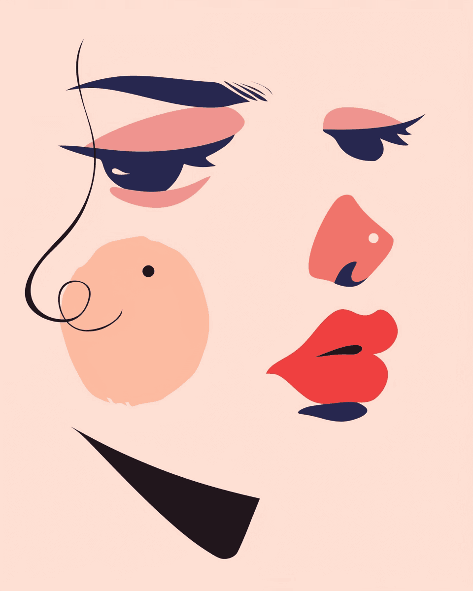 Abstract Face 461 original repeating artwork