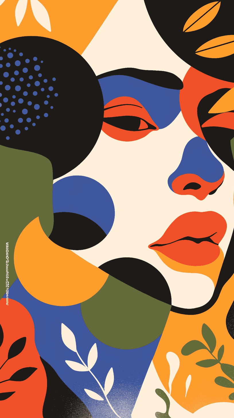 Abstract Face 101 original repeating artwork