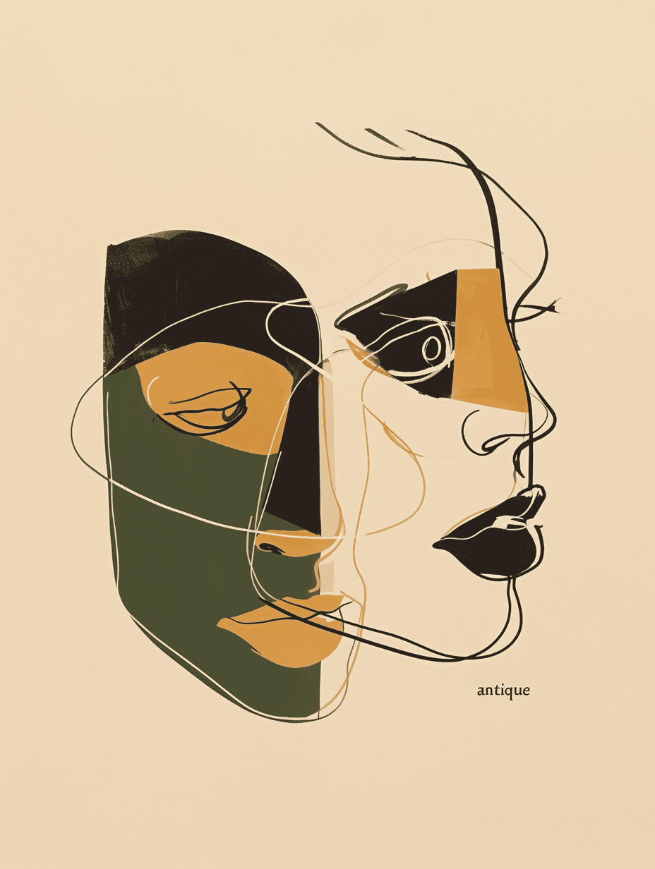 Abstract Face Zoom original repeating artwork